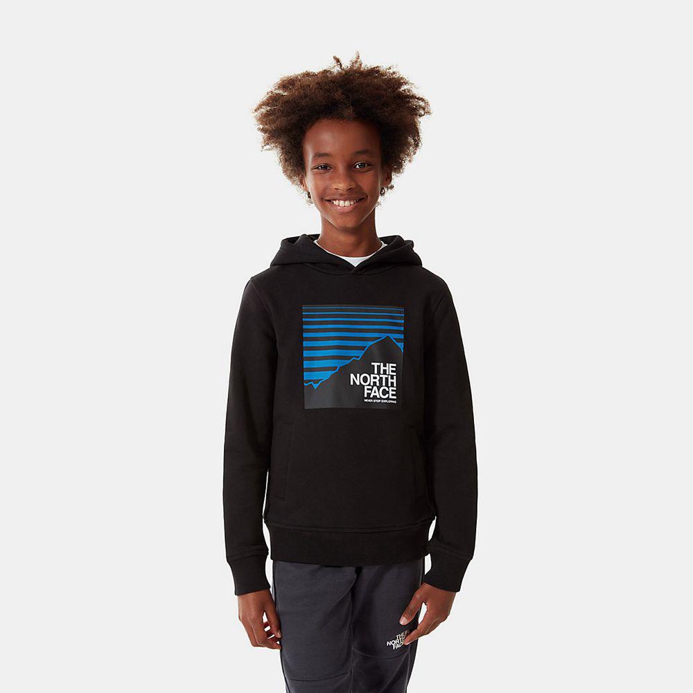The North Face New Box Crew Παιδικα Φούτερ Hoodie - Μαυρα / Μπλε (QACD12867)